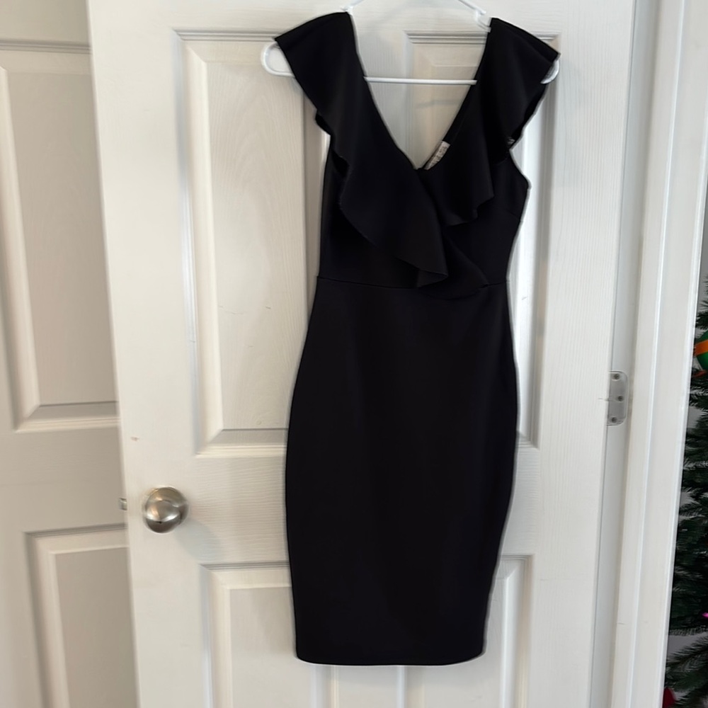 Jolie Black Ruffle Mini Dress